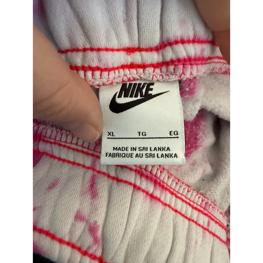 Nike women's sportswear fleece tie dye pink joggers‎